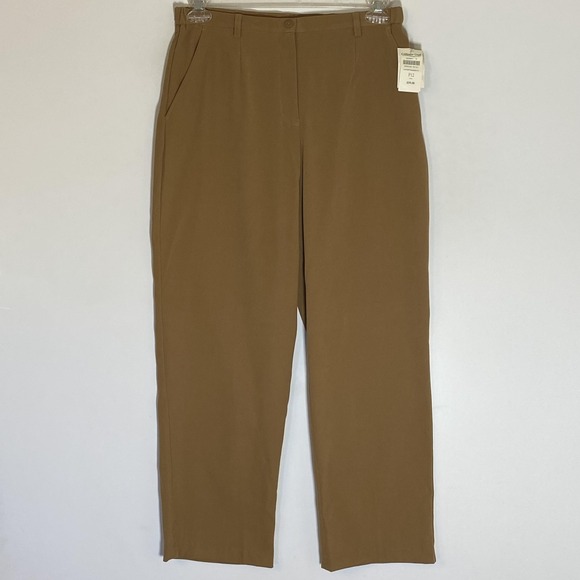 Coldwater Creek Pants - Coldwater Creek Pants Womens 12P Brown Moleskin Twill Straight Leg‎ Dress Petite